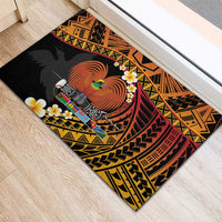 Melanesian Papua New Guinea Rubber Doormat Plumeria Bird of Paradise Tribal LT9 - Polynesian Pride