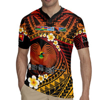 Melanesian Papua New Guinea Rugby Jersey Plumeria Bird of Paradise Tribal LT9 - Polynesian Pride