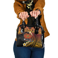 Melanesian Papua New Guinea Shoulder Handbag Plumeria Bird of Paradise Tribal LT9 One Size Red - Polynesian Pride