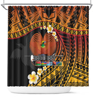 Melanesian Papua New Guinea Shower Curtain Plumeria Bird of Paradise Tribal LT9 Red - Polynesian Pride