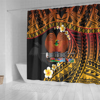 Melanesian Papua New Guinea Shower Curtain Plumeria Bird of Paradise Tribal LT9 - Polynesian Pride