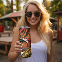 Melanesian Papua New Guinea Skinny Tumbler Plumeria Bird of Paradise Tribal LT9 - Polynesian Pride