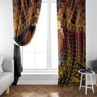 Melanesian Papua New Guinea Window Curtain Plumeria Bird of Paradise Tribal LT9 - Polynesian Pride