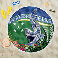 Melanesian Solomon Islands Beach Blanket Tropical Shark Tattoo LT9 One Size 150cm Blue - Polynesian Pride