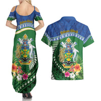 Melanesian Solomon Islands Couples Matching Summer Maxi Dress and Hawaiian Shirt Tropical Shark Tattoo LT9 - Polynesian Pride