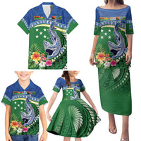 Melanesian Solomon Islands Family Matching Puletasi and Hawaiian Shirt Tropical Shark Tattoo LT9 - Polynesian Pride