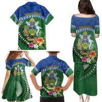 Melanesian Solomon Islands Family Matching Puletasi and Hawaiian Shirt Tropical Shark Tattoo LT9 - Polynesian Pride