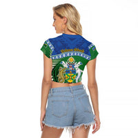 Melanesian Solomon Islands Raglan Cropped T Shirt Tropical Shark Tattoo