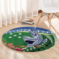 Melanesian Solomon Islands Round Carpet Tropical Shark Tattoo LT9 - Polynesian Pride