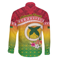 Melanesian Ni-Vanuatu Family Matching Off Shoulder Short Dress and Hawaiian Shirt Sea Turtle with Sand Drawing Pattern LT9 - Polynesian Pride