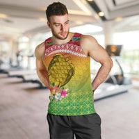Melanesian Ni-Vanuatu Men Tank Top Sea Turtle with Sand Drawing Pattern