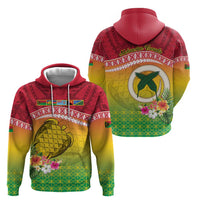 Melanesian Ni-Vanuatu Zip Hoodie Sea Turtle with Sand Drawing Pattern
