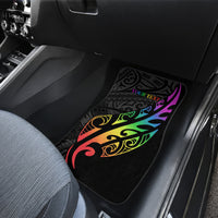 Personalised New Zealand Wellington Pride Car Mats Maori Fern with Pride Flag 2024 LT9 - Polynesian Pride