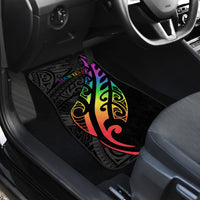 Personalised New Zealand Wellington Pride Car Mats Maori Fern with Pride Flag 2024 LT9 - Polynesian Pride