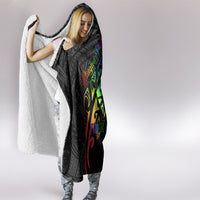 Personalised New Zealand Wellington Pride Hooded Blanket Maori Fern with Pride Flag 2024 LT9 - Polynesian Pride