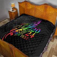 Personalised New Zealand Wellington Pride Quilt Maori Fern with Pride Flag 2024 LT9 - Polynesian Pride