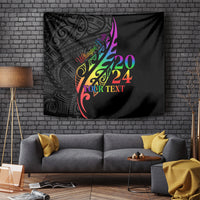 Personalised New Zealand Wellington Pride Tapestry Maori Fern with Pride Flag 2024 LT9 - Polynesian Pride