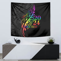 Personalised New Zealand Wellington Pride Tapestry Maori Fern with Pride Flag 2024 LT9 - Polynesian Pride