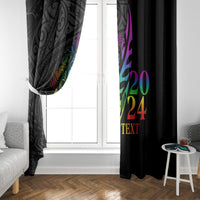 Personalised New Zealand Wellington Pride Window Curtain Maori Fern with Pride Flag 2024 LT9 - Polynesian Pride