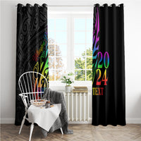Personalised New Zealand Wellington Pride Window Curtain Maori Fern with Pride Flag 2024 LT9 - Polynesian Pride