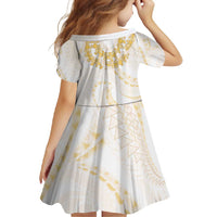 Aloha Lei Onaona Family Matching Summer Maxi Dress and Hawaiian Shirt Beige Hawaiian Tribal Pattern LT9 - Polynesian Pride