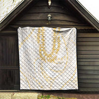 Aloha Lei Onaona Quilt Beige Hawaiian Tribal Pattern