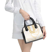 Aloha Lei Onaona Shoulder Handbag Beige Hawaiian Tribal Pattern