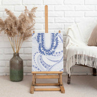 Aloha Lei Onaona Canvas Wall Art Navy Blue Hawaiian Tribal Pattern