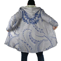 Aloha Lei Onaona Cloak Navy Blue Hawaiian Tribal Pattern - Polynesian Pride
