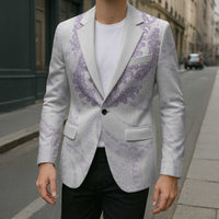Aloha Lei Onaona Blazer Purple Hawaiian Tribal Pattern - Polynesian Pride