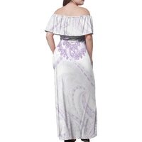 Aloha Lei Onaona Family Matching Off Shoulder Maxi Dress and Hawaiian Shirt Purple Hawaiian Tribal Pattern LT9 - Polynesian Pride