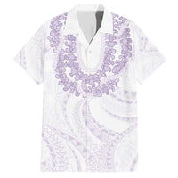 Aloha Lei Onaona Family Matching Short Sleeve Bodycon Dress and Hawaiian Shirt Purple Hawaiian Tribal Pattern LT9 Dad's Shirt - Short Sleeve Purple - Polynesian Pride