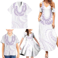 Aloha Lei Onaona Family Matching Summer Maxi Dress and Hawaiian Shirt Purple Hawaiian Tribal Pattern LT9 - Polynesian Pride