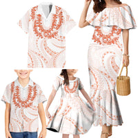 Aloha Lei Onaona Family Matching Mermaid Dress and Hawaiian Shirt Red Hawaiian Tribal Pattern LT9 - Polynesian Pride