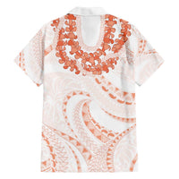 Aloha Lei Onaona Family Matching Off The Shoulder Long Sleeve Dress and Hawaiian Shirt Red Hawaiian Tribal Pattern LT9 - Polynesian Pride