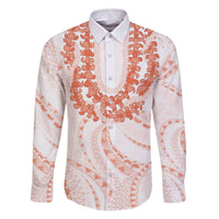 Aloha Lei Onaona Family Matching Off The Shoulder Long Sleeve Dress and Hawaiian Shirt Red Hawaiian Tribal Pattern LT9 Dad's Shirt - Long Sleeve Red - Polynesian Pride