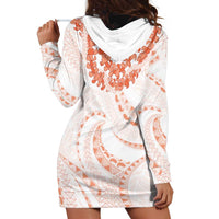 Aloha Lei Onaona Hoodie Dress Red Hawaiian Tribal Pattern