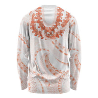 Aloha Lei Onaona Long Sleeve Shirt Red Hawaiian Tribal Pattern
