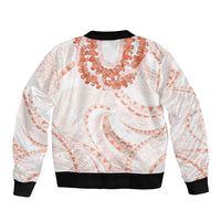 Aloha Lei Onaona Sleeve Zip Bomber Jacket Red Hawaiian Tribal Pattern