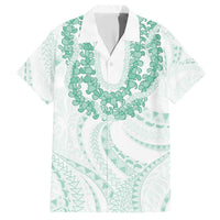 Aloha Lei Onaona Family Matching Short Sleeve Bodycon Dress and Hawaiian Shirt Sage Green Hawaiian Tribal Pattern LT9 Dad's Shirt - Short Sleeve Green - Polynesian Pride