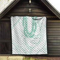Aloha Lei Onaona Quilt Sage Green Hawaiian Tribal Pattern