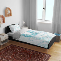 Aloha Lei Onaona Bedding Set Teal Hawaiian Tribal Pattern