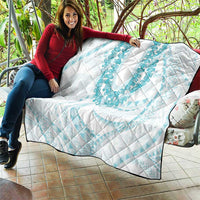 Aloha Lei Onaona Quilt Teal Hawaiian Tribal Pattern