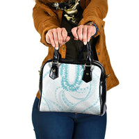 Aloha Lei Onaona Shoulder Handbag Teal Hawaiian Tribal Pattern