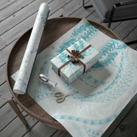Aloha Lei Onaona Wrapping Paper Teal Hawaiian Tribal Pattern - Polynesian Pride