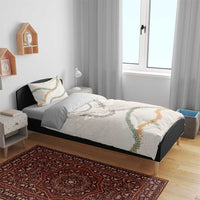 Aloha Lei Mikioi Bedding Set Beige Polynesian Tribal Tatau Pattern