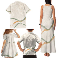 Aloha Lei Mikioi Family Matching Tank Maxi Dress and Hawaiian Shirt Beige Polynesian Tribal Tatau Pattern LT9 - Polynesian Pride