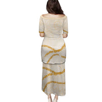 Aloha Lei Mikioi Family Matching Puletasi and Hawaiian Shirt Gold Polynesian Tribal Tatau Pattern LT9 - Polynesian Pride