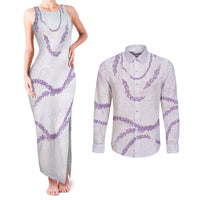 Aloha Lei Mikioi Couples Matching Tank Maxi Dress and Long Sleeve Button Shirt Purple Polynesian Tribal Tatau Pattern LT9 Purple - Polynesian Pride
