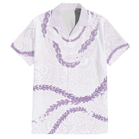 Aloha Lei Mikioi Family Matching Off The Shoulder Long Sleeve Dress and Hawaiian Shirt Purple Polynesian Tribal Tatau Pattern LT9 Dad's Shirt - Short Sleeve Purple - Polynesian Pride